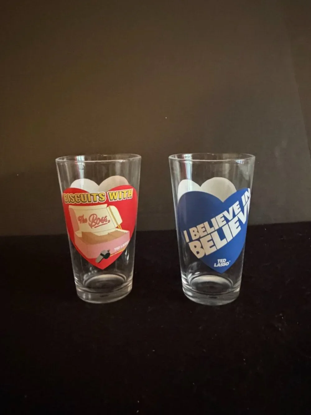 NIB ‘Ted Lasso’Valentine Glassware